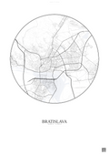 Affiche Bratislava – Poster carte de ville | Gravura – Fond clair