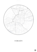 Affiche Ljubljana – Poster carte de ville | Gravura – Fond clair