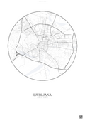 Affiche Ljubljana – Poster carte de ville | Gravura – Fond clair