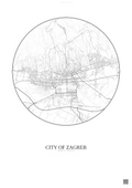 Affiche City Of Zagreb – Poster carte de ville | Gravura – Fond clair