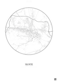 Affiche Skopje – Poster carte de ville | Gravura – Fond clair
