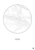 Affiche Skopje – Poster carte de ville | Gravura – Fond clair