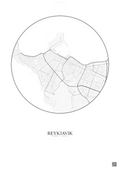 Affiche Reykjavik – Poster carte de ville | Gravura – Fond clair