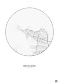 Affiche Reykjavik – Poster carte de ville | Gravura – Fond clair