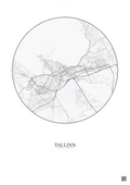 Affiche Tallinn – Poster carte de ville | Gravura – Fond clair