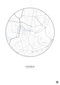 Affiche Vilnius – Poster carte de ville | Gravura – Fond clair