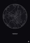Affiche Chisinau – Poster carte de ville | Gravura – Fond foncé