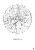 Affiche Washington – Poster carte de ville | Gravura – Fond clair