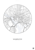 Affiche Washington – Poster carte de ville | Gravura – Fond clair