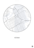 Affiche Ottawa – Poster carte de ville | Gravura – Fond clair