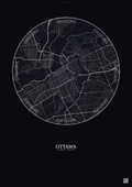 Affiche Ottawa – Poster carte de ville | Gravura – Fond foncé
