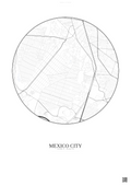 Affiche Mexico City – Poster carte de ville | Gravura – Fond clair