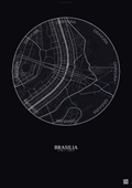 Affiche Brasilia – Poster carte de ville | Gravura – Fond foncé