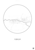 Affiche Caracas – Poster carte de ville | Gravura – Fond clair