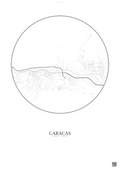 Affiche Caracas – Poster carte de ville | Gravura – Fond clair