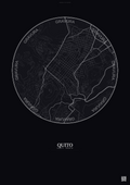 Affiche Quito – Poster carte de ville | Gravura – Fond foncé