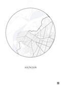 Affiche Asuncion – Poster carte de ville | Gravura – Fond clair