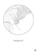 Affiche Panama City – Poster carte de ville | Gravura – Fond clair