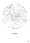 Affiche San Jose – Poster carte de ville | Gravura – Fond clair
