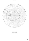 Affiche San Jose – Poster carte de ville | Gravura – Fond clair