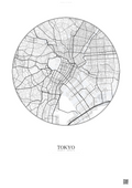 Affiche Tokyo – Poster carte de ville | Gravura – Fond clair