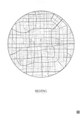 Affiche Beijing – Poster carte de ville | Gravura – Fond clair
