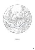 Affiche Seoul – Poster carte de ville | Gravura – Fond clair