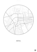 Affiche Seoul – Poster carte de ville | Gravura – Fond clair