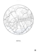 Affiche Seoul – Poster carte de ville | Gravura – Fond clair