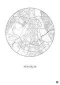 Affiche New Delhi – Poster carte de ville | Gravura – Fond clair