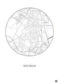 Affiche New Delhi – Poster carte de ville | Gravura – Fond clair