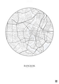 Affiche Bangkok – Poster carte de ville | Gravura – Fond clair