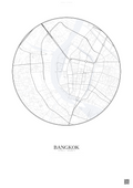Affiche Bangkok – Poster carte de ville | Gravura – Fond clair