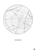 Affiche Bangkok – Poster carte de ville | Gravura – Fond clair