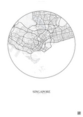 Affiche Singapore – Poster carte de ville | Gravura – Fond clair