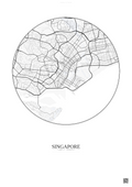 Affiche Singapore – Poster carte de ville | Gravura – Fond clair