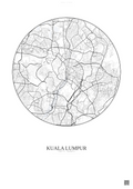 Affiche Kuala Lumpur – Poster carte de ville | Gravura – Fond clair