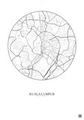 Affiche Kuala Lumpur – Poster carte de ville | Gravura – Fond clair