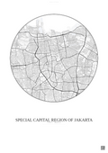 Affiche Special Capital Region Of Jakarta – Poster carte de ville | Gravura – Fond clair