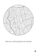 Affiche Special Capital Region Of Jakarta – Poster carte de ville | Gravura – Fond clair