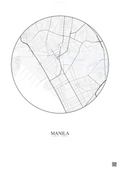 Affiche Manila – Poster carte de ville | Gravura – Fond clair