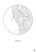 Affiche Manila – Poster carte de ville | Gravura – Fond clair