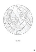 Affiche Ha Noi – Poster carte de ville | Gravura – Fond clair