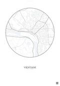 Affiche Vientiane – Poster carte de ville | Gravura – Fond clair