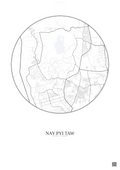 Affiche Nay Pyi Taw – Poster carte de ville | Gravura – Fond clair