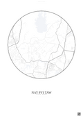 Affiche Nay Pyi Taw – Poster carte de ville | Gravura – Fond clair