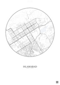 Affiche Islamabad – Poster carte de ville | Gravura – Fond clair