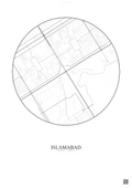 Affiche Islamabad – Poster carte de ville | Gravura – Fond clair