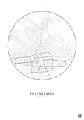 Affiche Ulaanbaatar – Poster carte de ville | Gravura – Fond clair