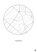 Affiche Tashkent – Poster carte de ville | Gravura – Fond clair